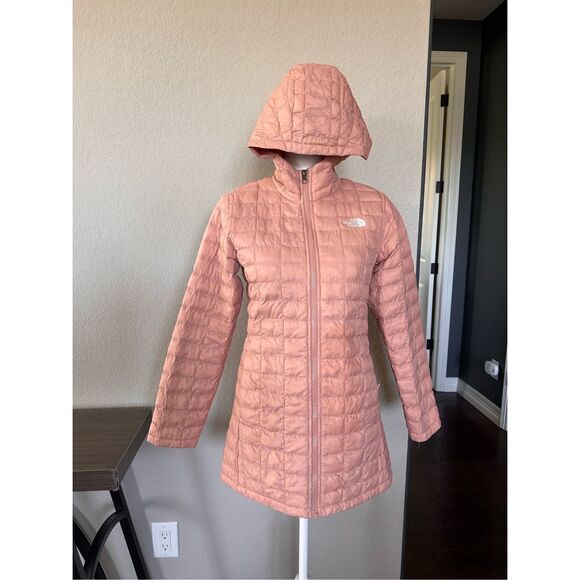 The North Face Little Girls Thermoball Eco Parka Jacket Pink Clay Large